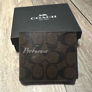 NWT Coach 3-In-1 Wallet in Signature Brown Canvas